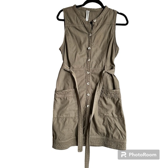 ANTHROPOLOGIE BELTED UTILITY BUTTON UP DRESS - Picture 1 of 7